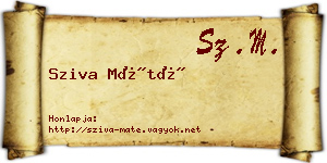 Sziva Máté névjegykártya